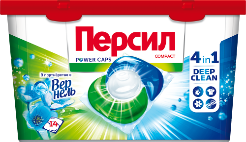 Капсулы для стирки Power Caps свежесть от Vernel, 14 шт ТМ Persil