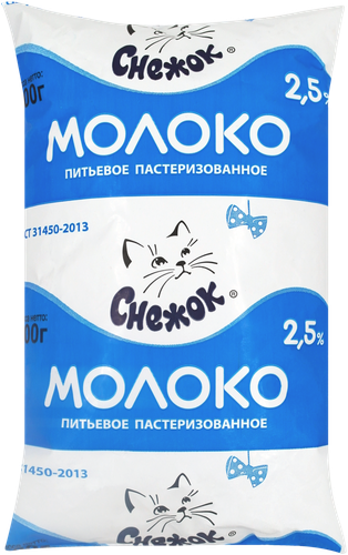 

Молоко Снежок пастеризованное 2.5% 900 г