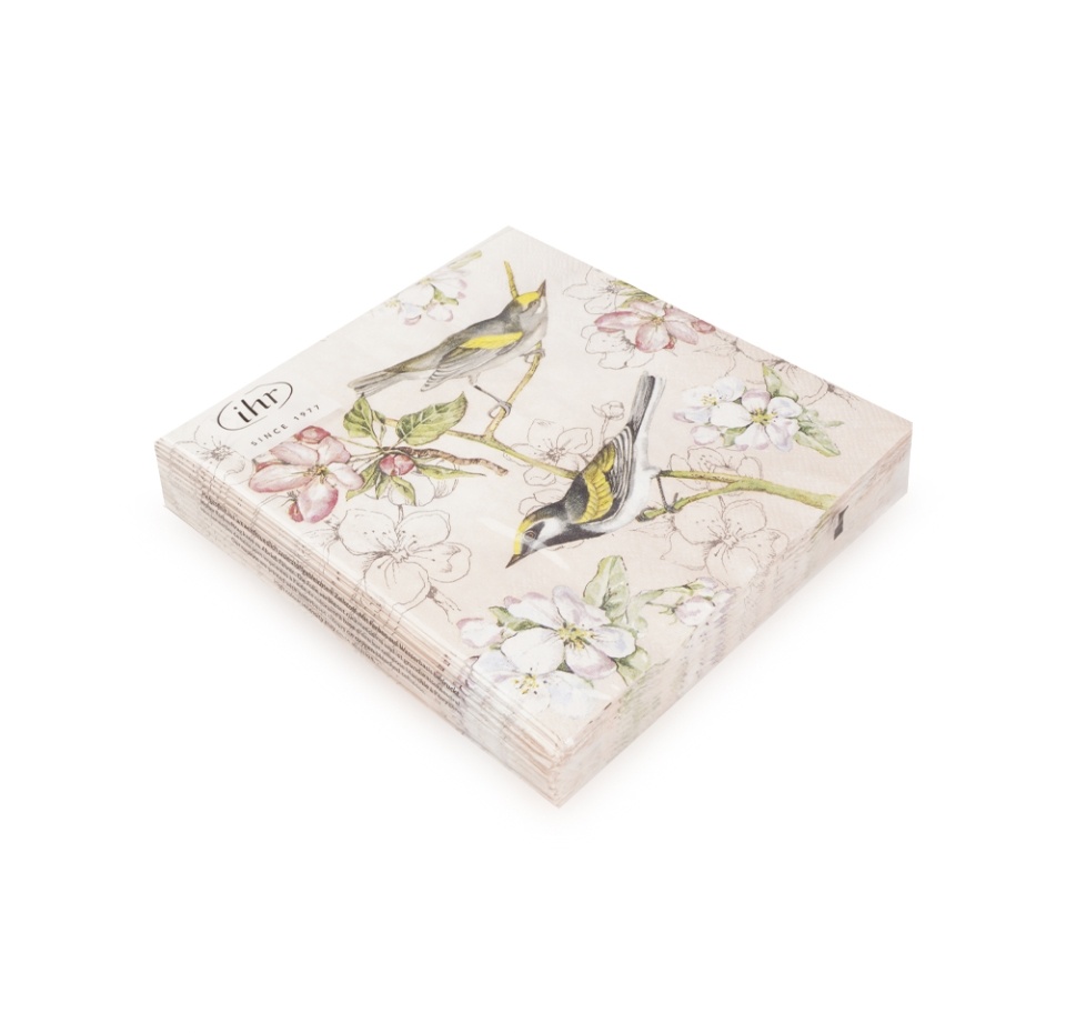 

Салфетки бумажные Ihr Birds Symphonyd 33х33см 3-сл кремовые Ihr 1 уп. 20 шт Германия