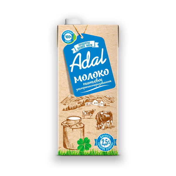 Молоко Adal Продукты Наших Ферм ультрапастеризованное 2.5% 925 мл