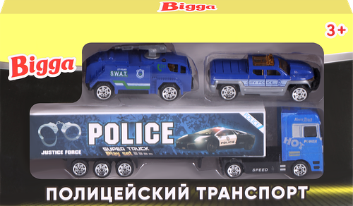 Набор игровой BIGGA Полицейский транспорт, 3 предмета