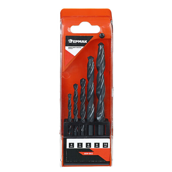 Ермак набор сверл по металлу, серия master (4, 5, 6, 8, 10 мм)