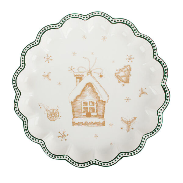 Millimi пряничный домик блюдо круглое с волнистым краем 30,5х3,5см, керамика