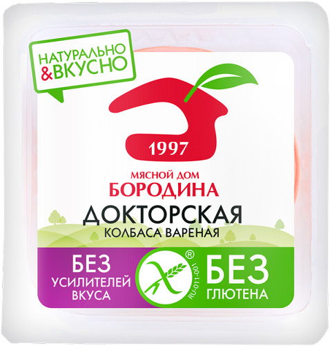 Колбаса варёная Докторская Мясной Дом Бородина, нарезка, 190г
