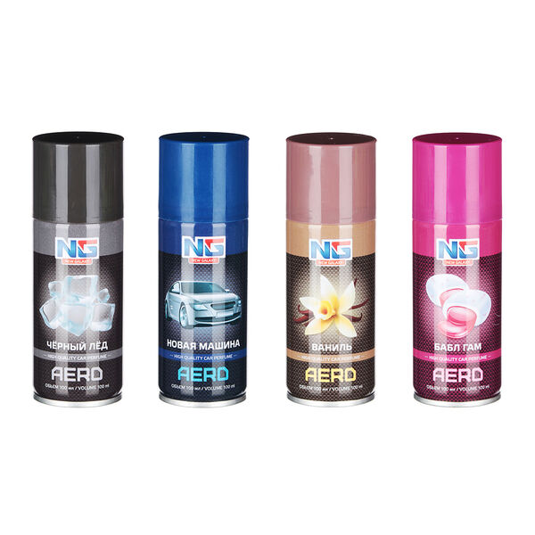 New galaxy освежитель д/авто аэрозольн. aero 100 мл. (бабл гам, ваниль, новая машина, черный лед), в ассортименте
