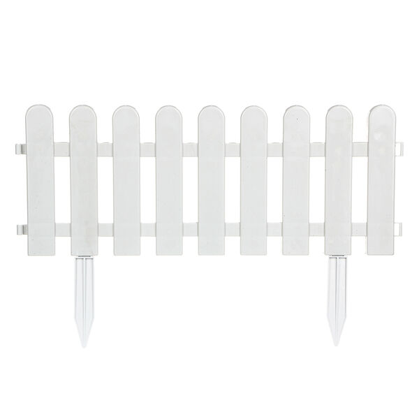 Inbloom заборчик садовый сборный, с ножками, 50х20см, пластик белый