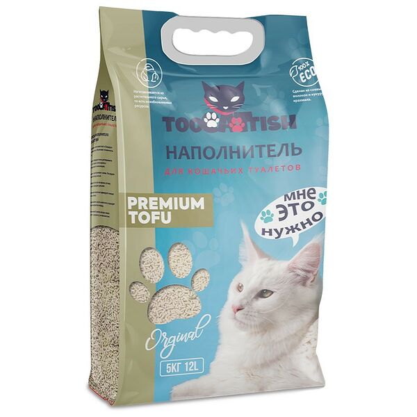 Наполнитель для кошачьего туалета TOOCATTISH растительный комкующийся Оригинальный 12л