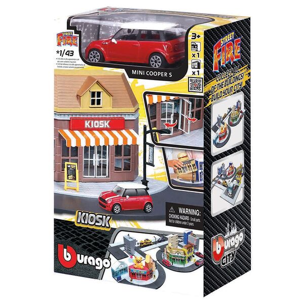 Игровой набор Построй свой город! Киоск с машинкой Street Fire 1:43 Bburago 18-31506