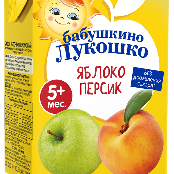 Сок Бабушкино Лукошко яблоко-персик 200 мл