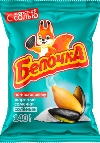 

Семечки Белочка морская соль жареные пакет 140 г