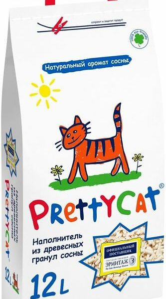 Наполнитель древесный PrettyCat Wood Granules впитывающий 12 л 4 кг