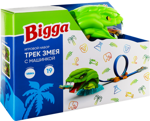 

Игровой набор BIGGA Трек-змея с машинкой, 19 предметов, Арт. HWLT-016