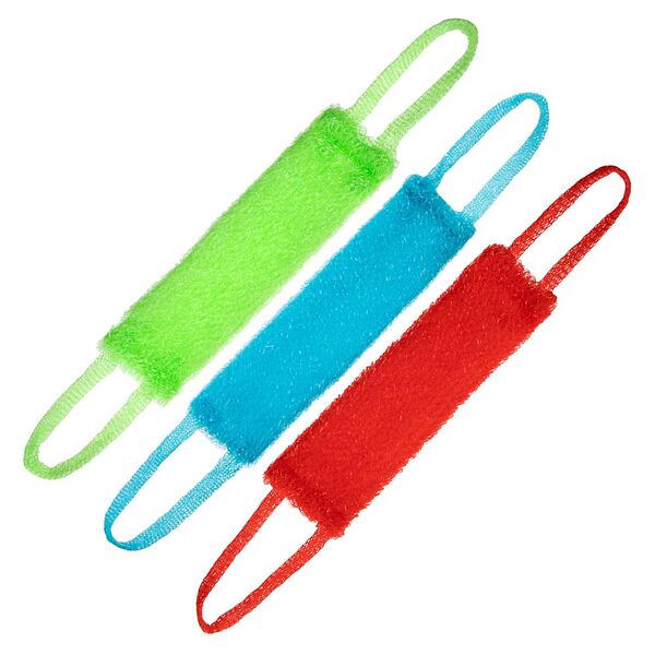 Мочалка банная с ручками эконом, пп нить, 36х10см, в ассортименте, 1 шт