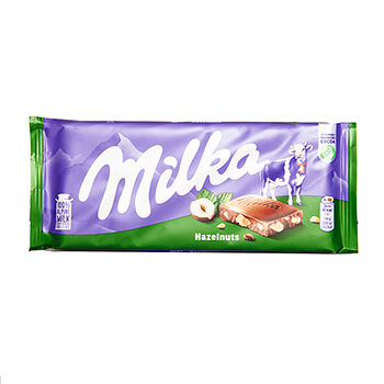 Шоколад Milka молочный цельный фундук 100г