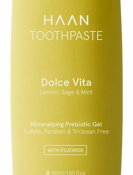 Haan Зубная паста с фтором и пребиотиками Лимон, шалфей и мята, 50 мл