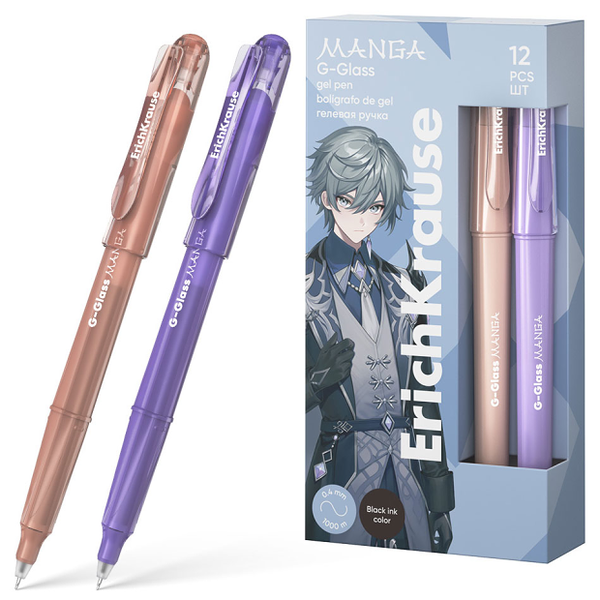 Ручка гелевая ErichKrause G-Glass Stick Manga 0,5 черная, 1 шт в ассортименте