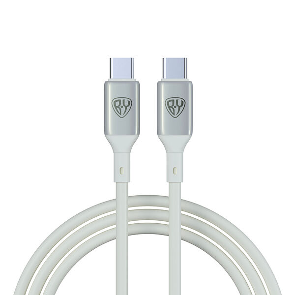 By кабель для зарядки space cable pro type-c - type-c, 1м, 5а, быстрая зарядка, штекер металл, белый