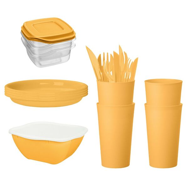 Набор для пикника, 19 предметов на 4 персоны, пластик