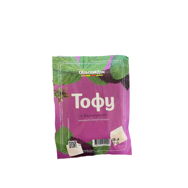 Продукт пищевой соевый Тофу с базиликом 250г Сельский дом