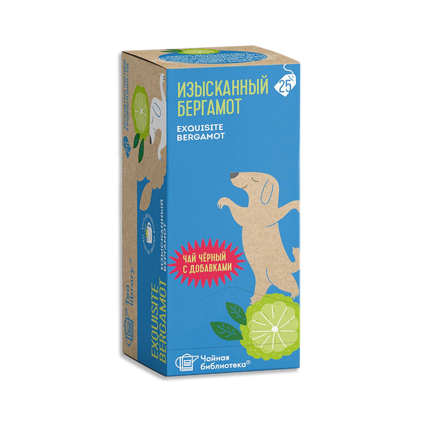Чай Чайная библиотека черный изысканный бергамот 25 пакетиков