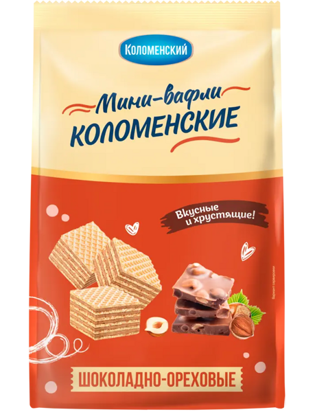 Мини-вафли Коломенские шоколадно-ореховые