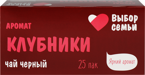 Чай черный Выбор семьи с ароматом клубники 25 шт. 45 г