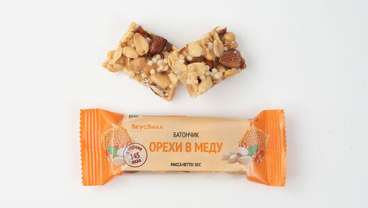Батончик ВкусВилл Орехи в меду