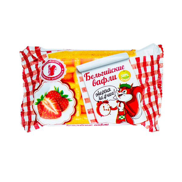 Вафли Конфетки-Бараночки Бельгийские с клубникой 75 г