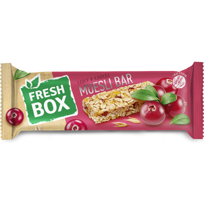 Батончик-мюсли «Fresh Box» злаки с клюквой, 25 г
