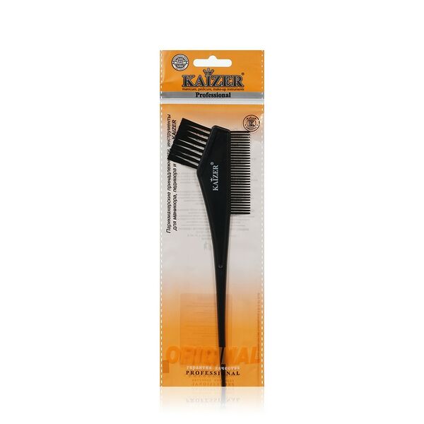 Кисть для окрашивания волос с расческой Kaizer Professional, искусственный ворс