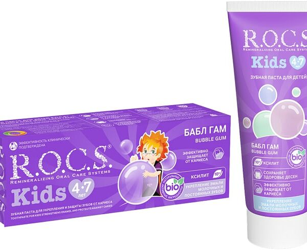 Зубная паста R.O.C.S. Бабл Гам для детей 4-7 лет 45г