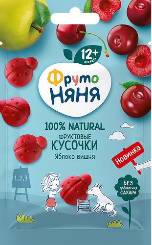 Фруктовые кусочки ФрутоНяня яблоко-вишня 15 г