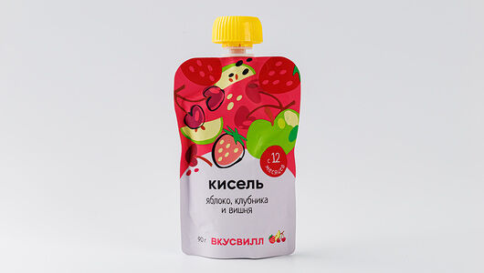 Кисель из яблок, клубники и вишни