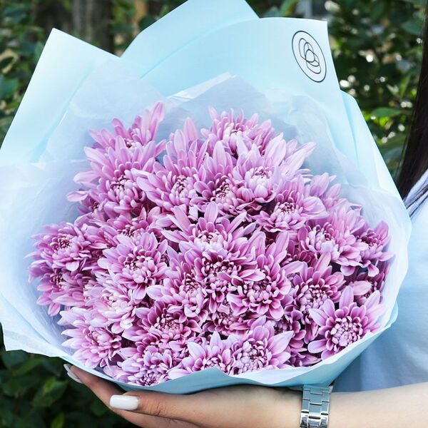 Букет из 11 розовых кустовых хризантем
