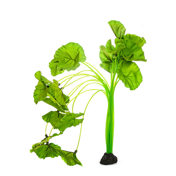 Декор для аквариума Растение шелковое Нимфея, зеленое, 40см