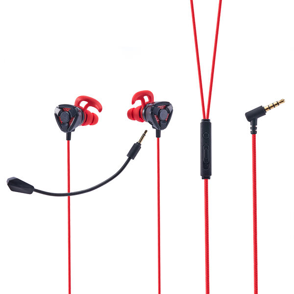 By наушники проводные внутриканальные tune, игровые, гарнитура, 130см, металл, красный