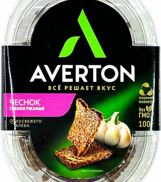Гренки Averton с чесноком ржано-пшеничные 100г