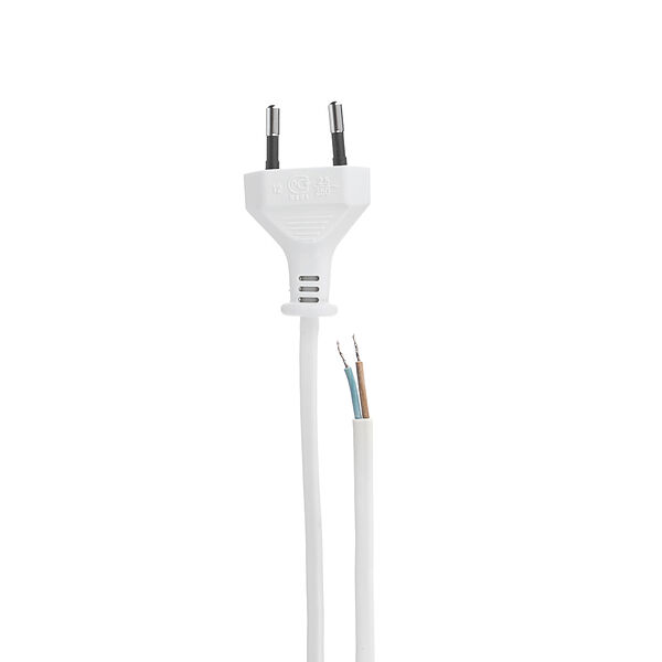 Шнур с вилкой Dori белый 2 м