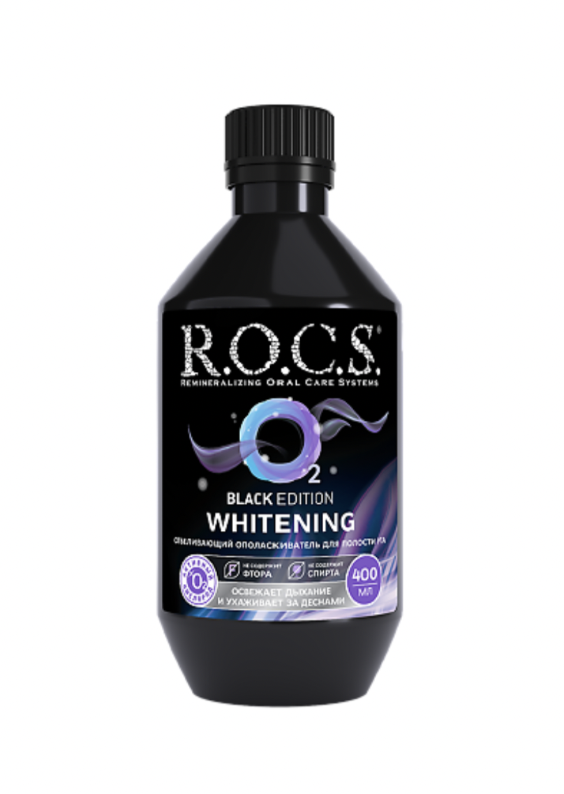 

Ополаскиватель для рта R.O.C.S. Black Edition Whitening 400 мл