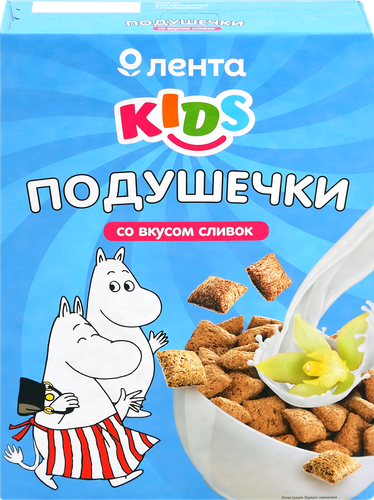 

Готовый завтрак ЛЕНТА KIDS Муми Тролли Подушечки, со вкусом сливок