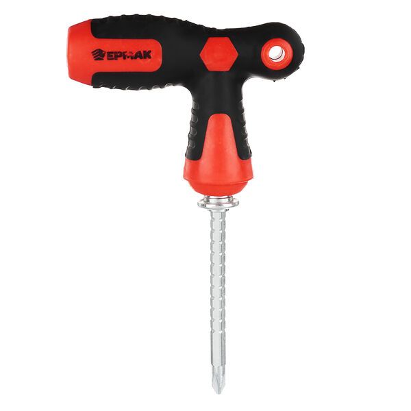 Ермак отвертка телескопическая двусторонняя, т-образная 2х-комп. рукоятка, с фиксатором