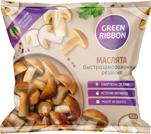 Грибы Green Ribbon Маслята резаные быстрозамороженные 300 г