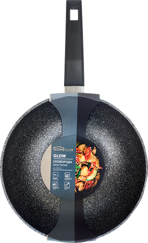 Сковорода-вок HOMECLUB Glow 28см, литой алюминий, антипригарное покрытие, Арт. 0728-11-Л