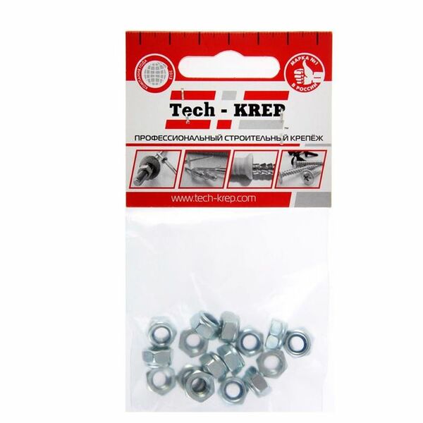 Гайка DIN 985 М6 мм TECH-KREP, оцинкованная, 16шт