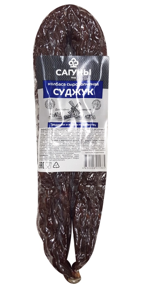 

Колбаса сырокопченая Сагуны Суджук полусухая, категория А, вес