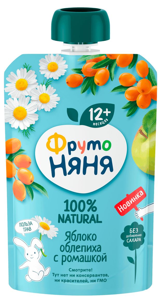 

Пюре ФрутоНяня из яблок и облепихи с ромашкой 90 г