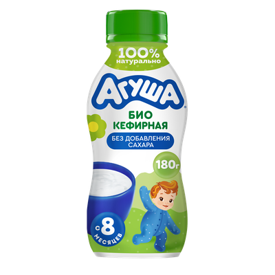 Продукт биокефирный Агуша без добавления сахара с 8 месяцев 180 г