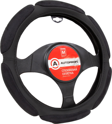 

Оплетка руля Autoprofi Classic спонжевая 6 подушек чёрный М