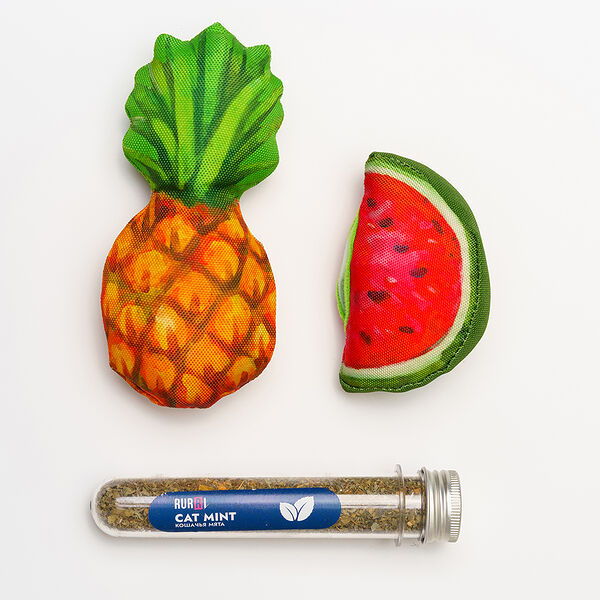 Игрушка для кошек Rurri ананас и арбуз