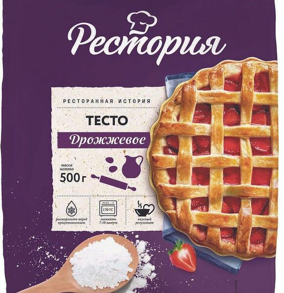 Тесто Рестория дрожжевое замороженное 500 г